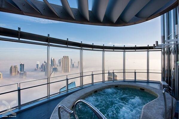 A beautiful pool above the clouds, Dubai.
