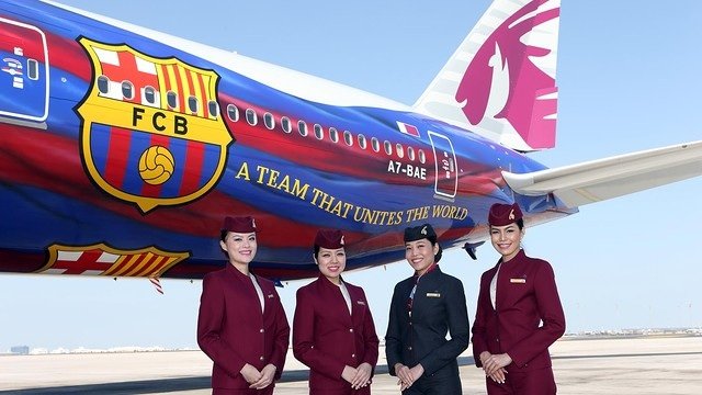 The New Official FC Barcelona Airplane