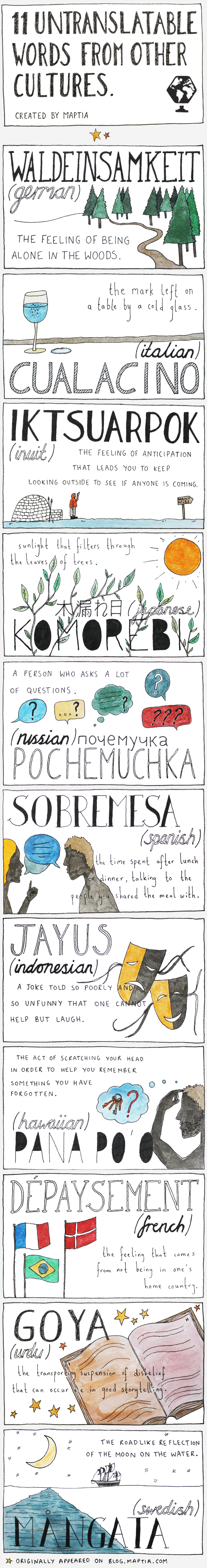 11 untranslatable words from other cultures #infographic