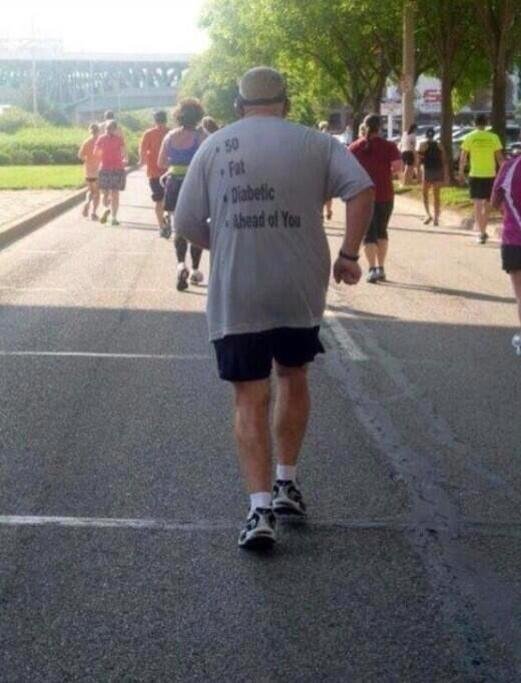 Running fat man