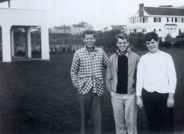 The Kennedy trio in the mid 30s as teenagers; John, Bobby and Teddy 