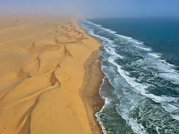 There is a country in Africa named Namibia, where a desert meets with a sea