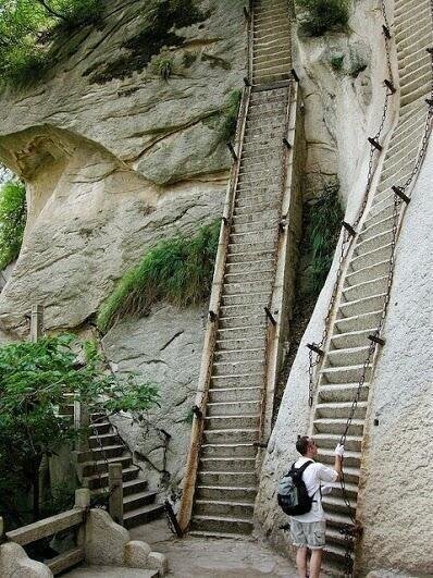 Impossible stairs in Hua Shan, China