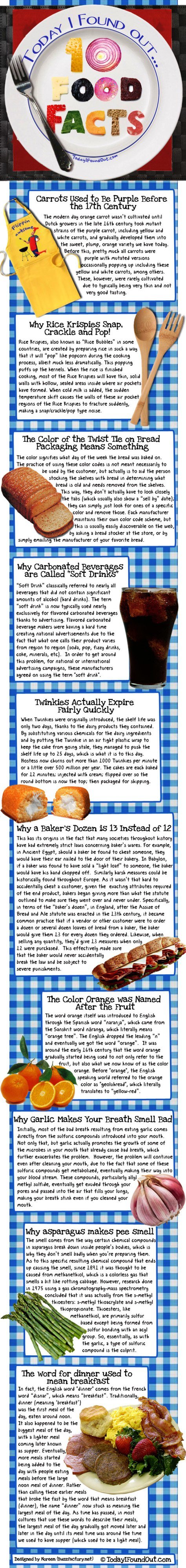 today i found out , 10 food facts #infographic