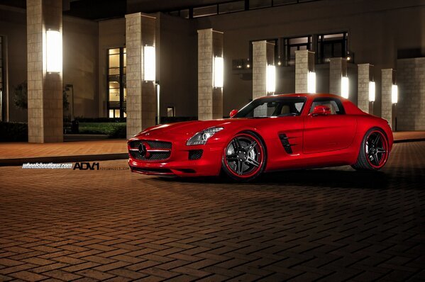 #mercedes #benz #SLS #red