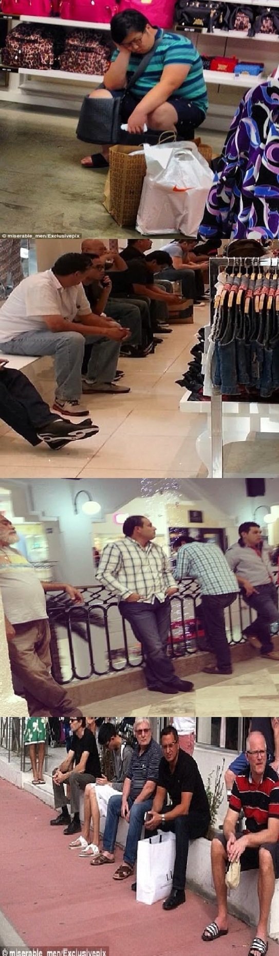 لحظات انتظار الرجال لزوجاتهم اثناء التسوق