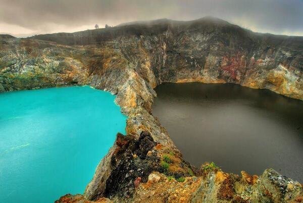 The Lakes of Evil Spirits, Mount Kelimutu, Indonesia. These change Colors