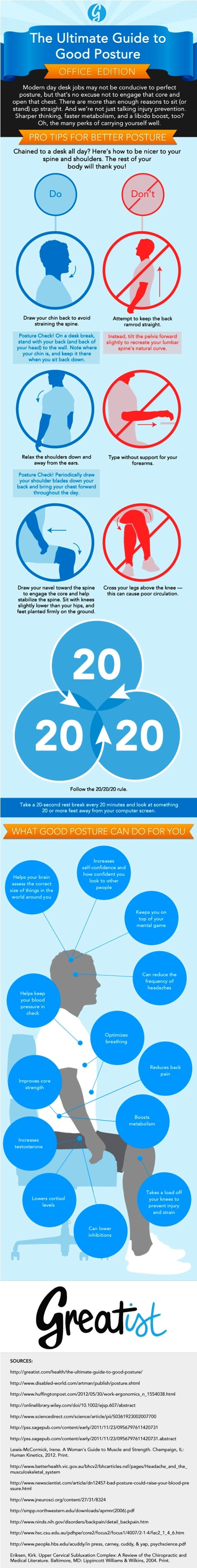 The Ultimate Guide to Good Posture: Office Edition #infographic