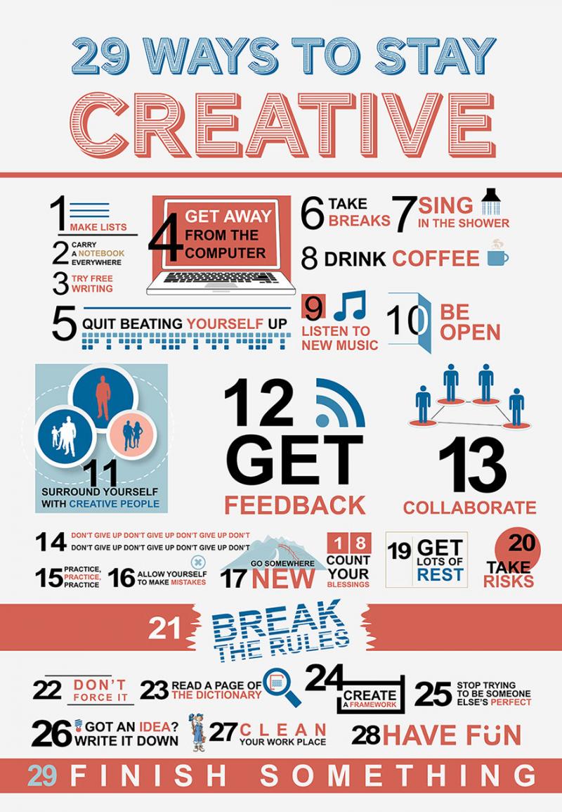 29 ways to stay creative #infographic