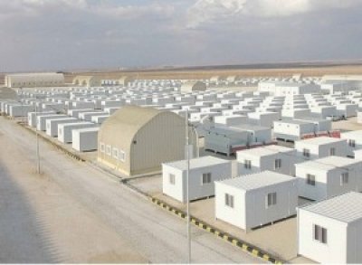 صورة مخيم مخيزن الغربية في الازرق لاستقبال اللاجئين 