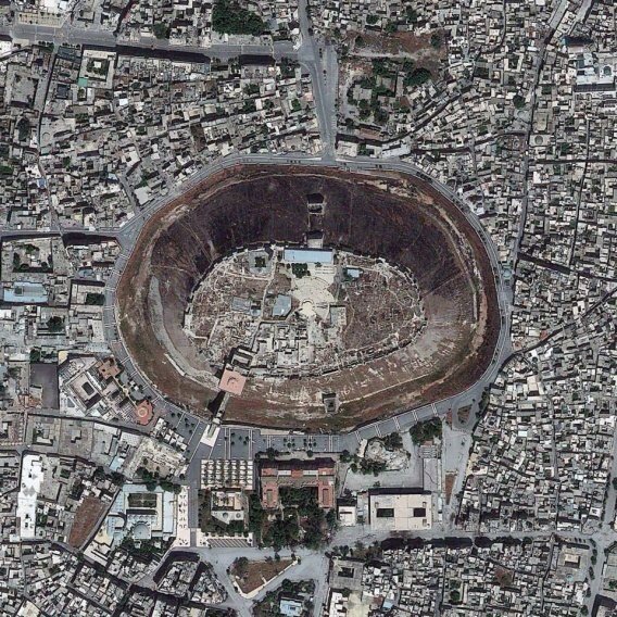 The Citadel of Aleppo, a medieval fortified palace in Syria