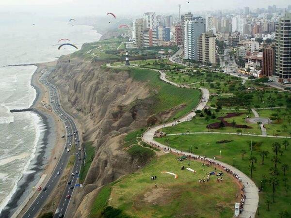 Paragliding in Lima, Peru.