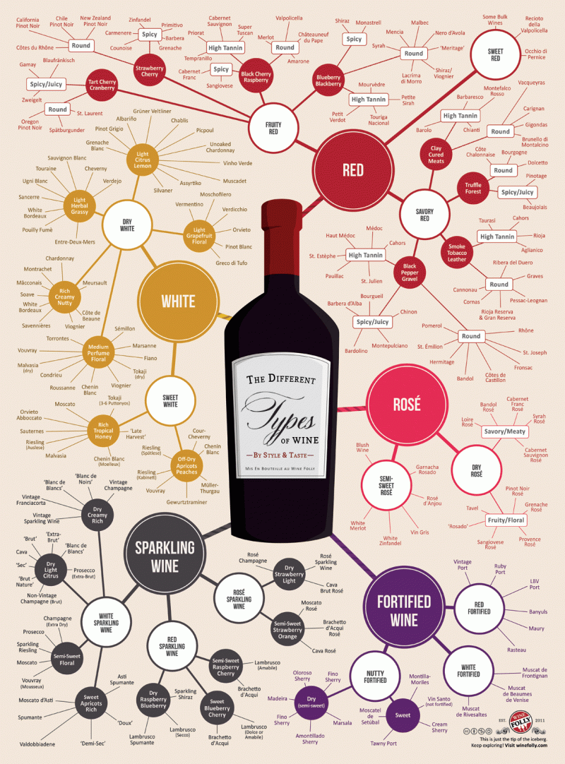 The different types of wine by style and taste #infographic
