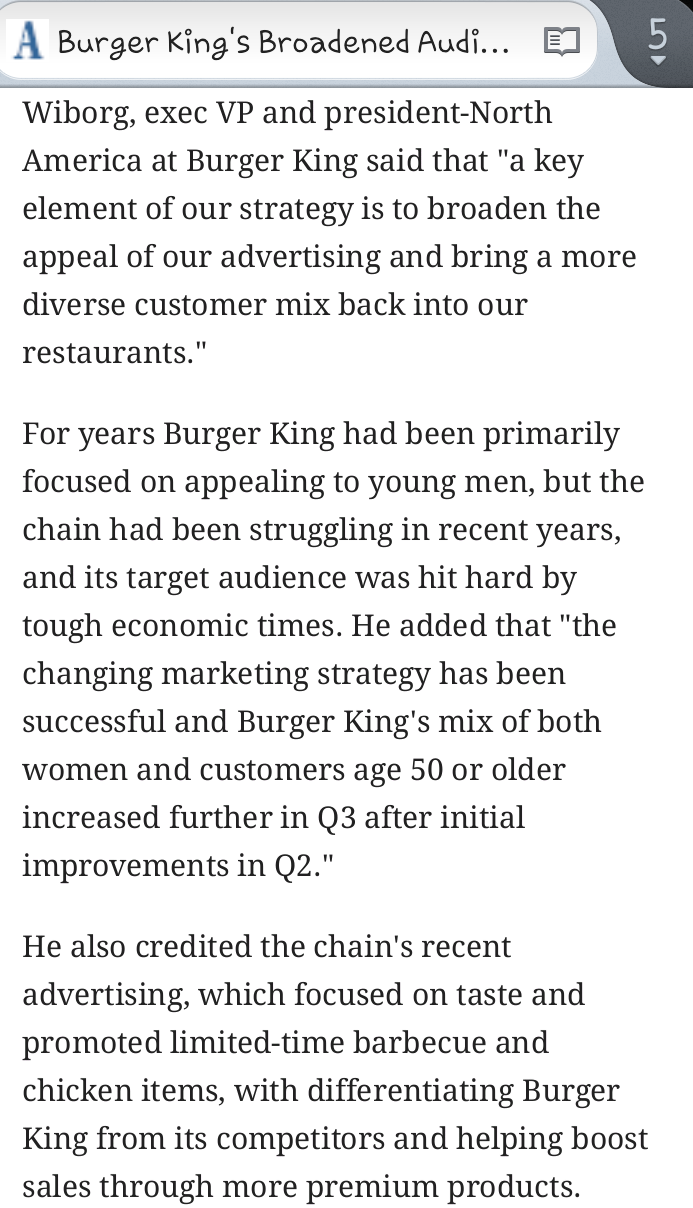 Burger Kings Broadened Audience Target Pays Off in Sales Growth