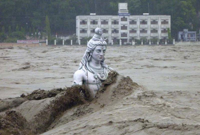 early monsoon rains caused India's longest river, the Ganges, to flood
