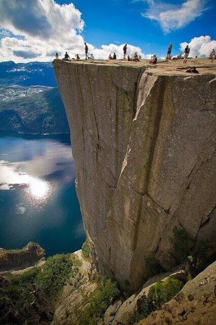 Breathtaking Ledge in Preikestolen, Norway