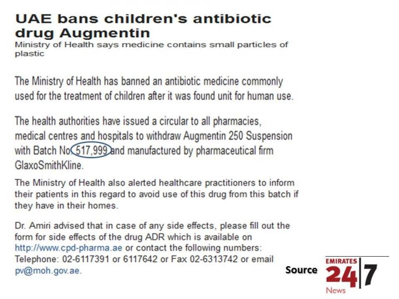 UAE Ban Augmentin 