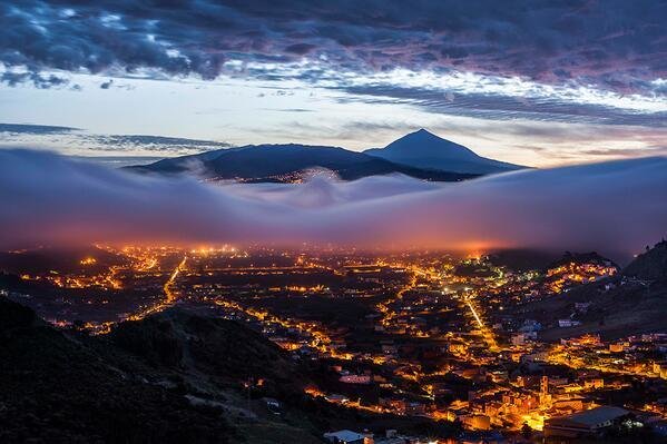 Teide Volcano with the City of La Laguna At Its Feet, Tenerife, Spain
