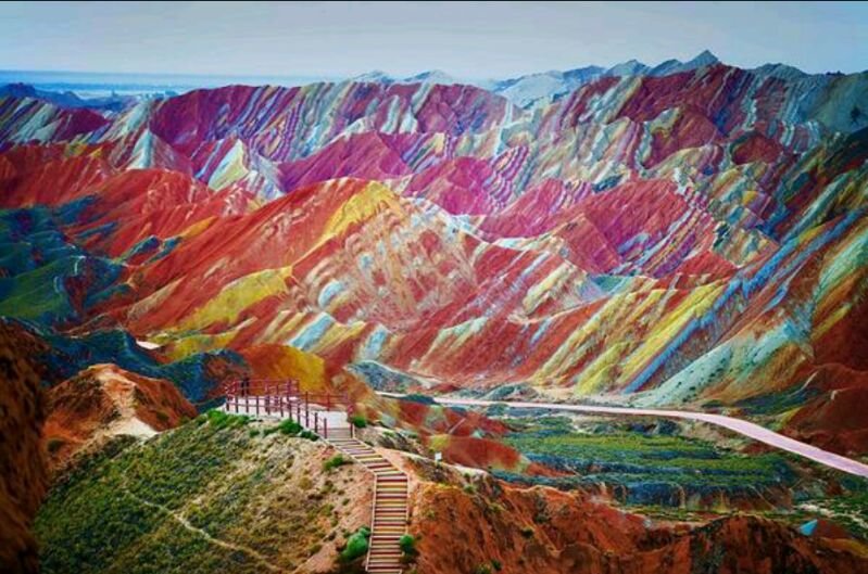 Rainbow mountains in China