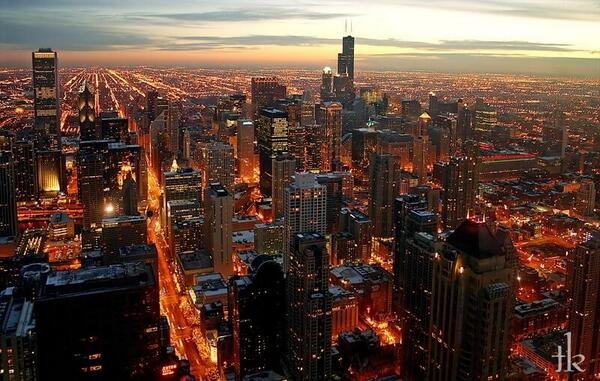 Chicago at night