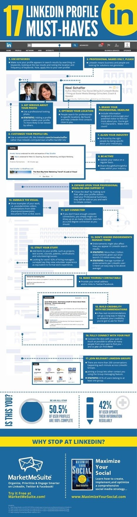 17 linkedin profile must-haves #infographic