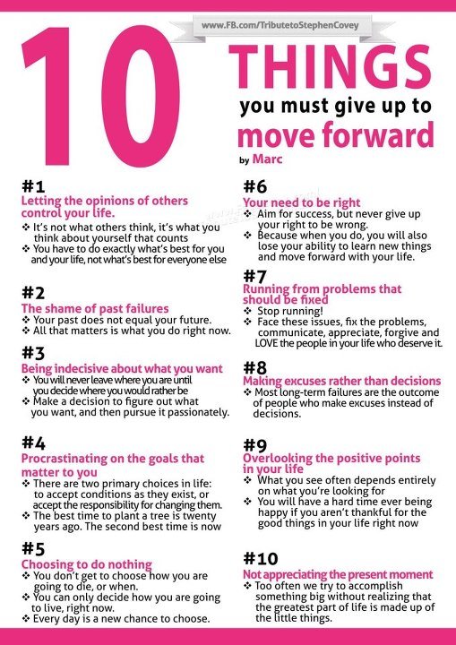 Ten things you should give up to move forward #Infographic