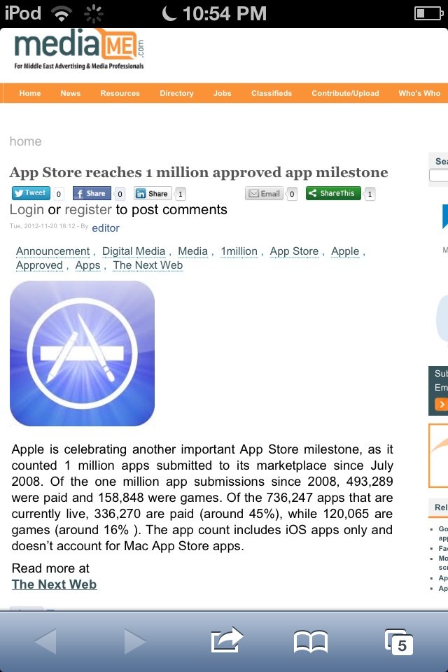 Apple Store reaches 1 million approved app milestone 