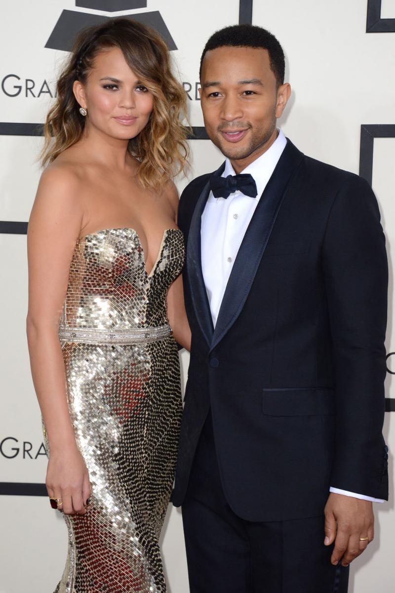 Christine Teigen and John Legend in the #Grammys 2014