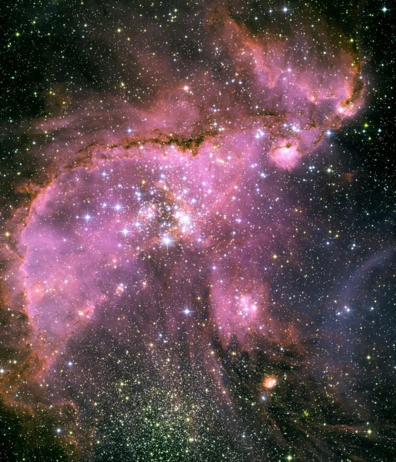 Young stars sculpt gas with powerful outflows - space