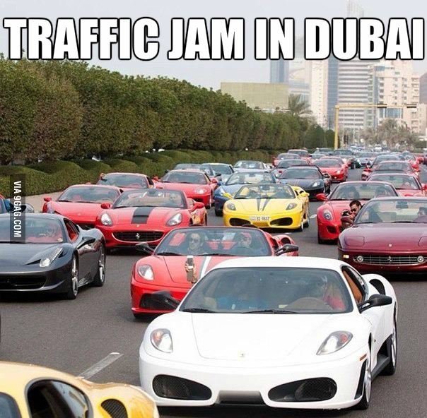 Traffic jam in Dubai