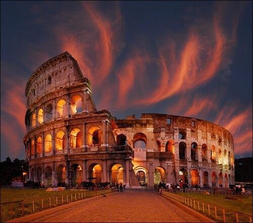 Sunset at the Colosseum, Rome, Italy