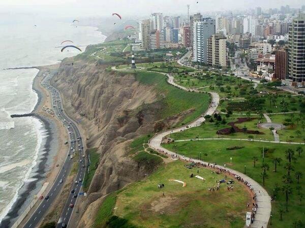Paragliding in Lima, Peru.