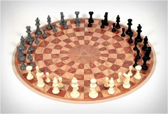 three players chess board