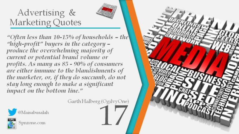 “Often less than 10-15% of households – the “high-profit buyers in the category – produce the overwh