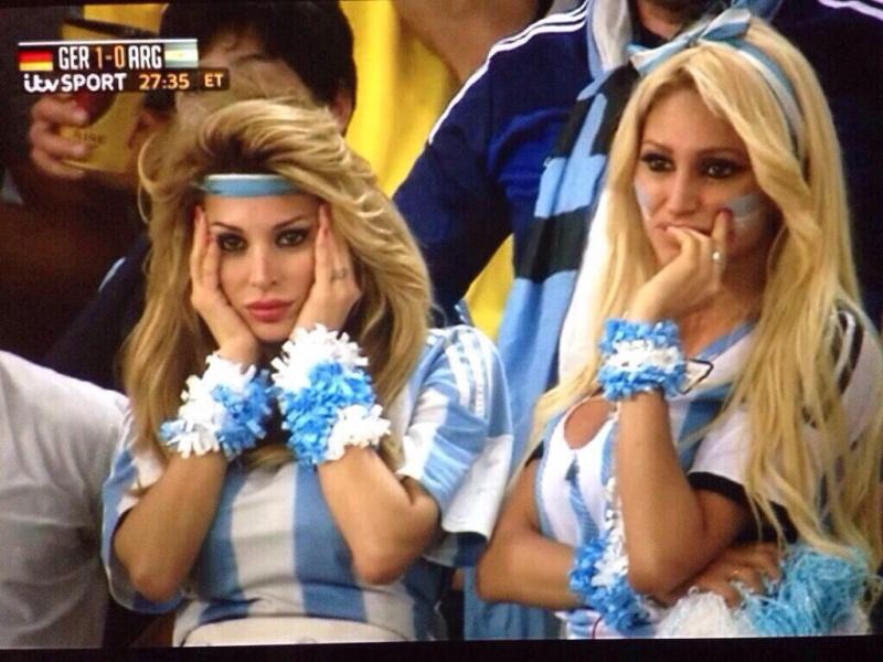 مشجعات الارجنتين بعد هدف المانيا #كأس_العالم