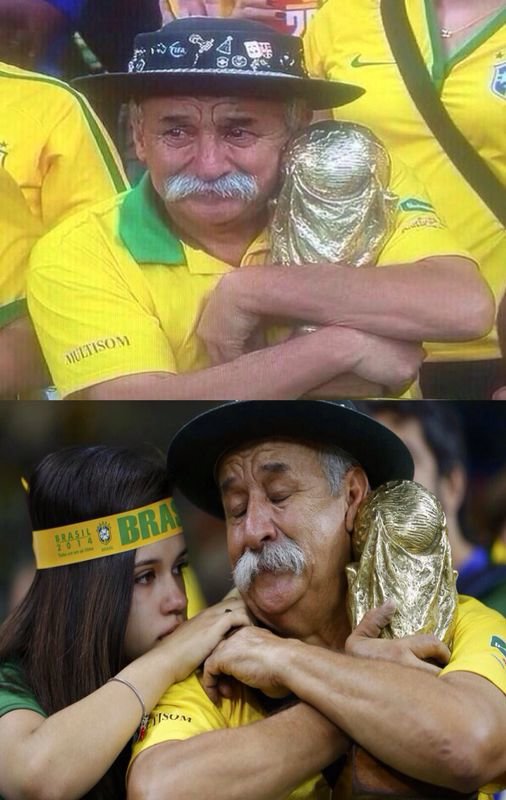صورة مؤثرة ﻷحد مشجعي البرازيل بعد الهزيمة الساحقة في #كأس_العالم