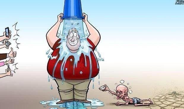  ‏#كاريكاتير يسخر من الهدر في #تحدي_الثلج