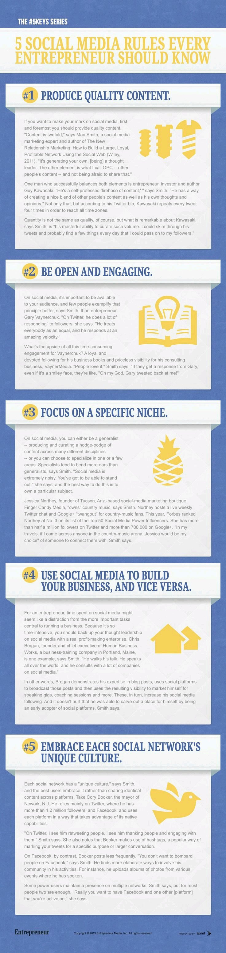 5 Social Media Rules Every Entrepreneur should Know #infographic