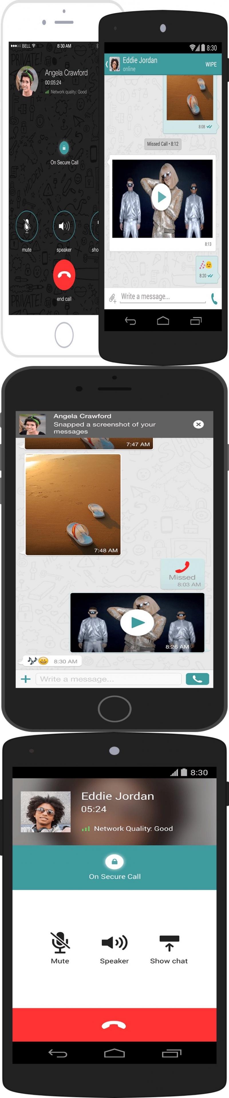 تطبيق جديد باسم Wiper يسمح للمستخدم حذف مراسلاته من جهاز المستقبل ويبلغه ان تم تصوير الشاشة من قبل المستلم