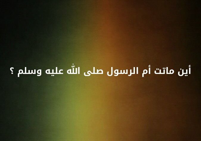 اين ماتت ام الرسول صلى الله عليه وسلم؟ #لغز