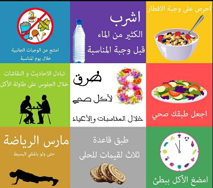 ٨ طرق لأكل صحي خلال المناسبات و الأعياد #تخسيس #انفوجرافيك