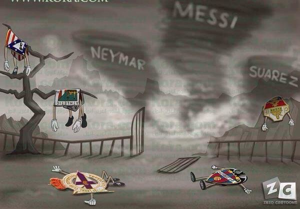  #كاريكاتير إعصار #برشلونة يدمر الأندية #ليفانتي #اتلتيكو_مدريد #ميسي #نيمار #سواريز 