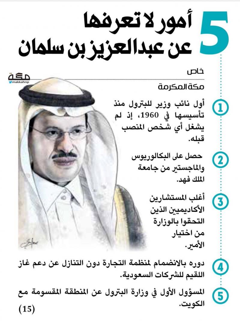 ٥ أمور لا تعرفها عن عبد العزيز بن سلمان #السعودية #انفوجرافيك