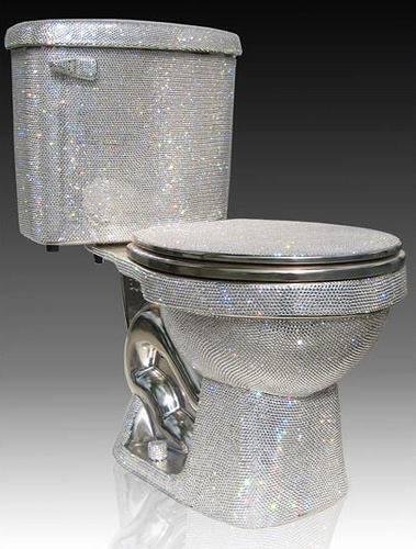 Toilet made with 72,000 pieces of Swarovski cut crystal