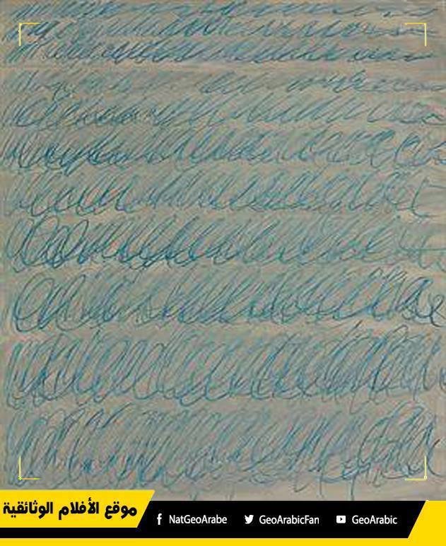 #هذه اللوحة اسمها \"بلا عنوان\" وهي عمل للفنان Cy Twombly - المهم انه باعها بمبلغ 2.3 مليون دولار !