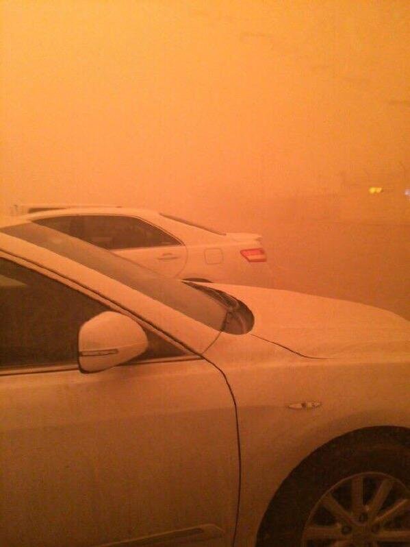 #صورة العاصفة الرملية على منطقة #القصيم قبل قليل .. #غبار_القصيم #غبار_السعودية