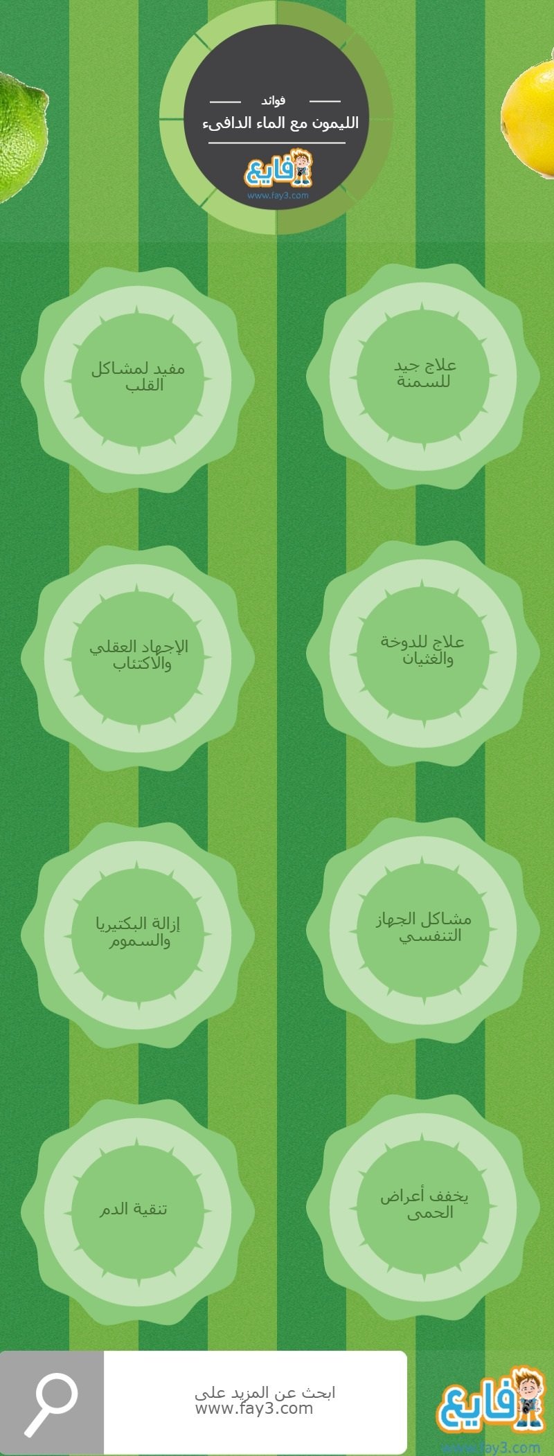 فوائد الليمون مع الماء الدافىء #انفوجرافيك #صحة #تخسيس