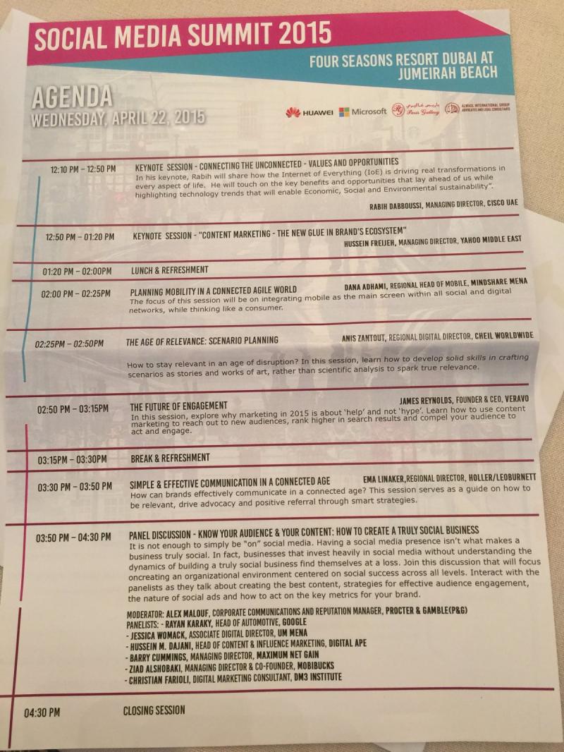 Social Media Summit Agenda part 2 #SMSummit2015 