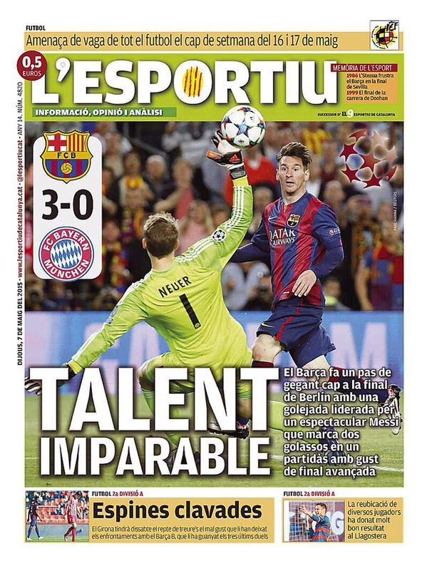 غلاف L'Esportiu // موهبة غير قابلة للإيقاف #دوري_ابطال_اوروبا #برشلونة ‎#BarcaBayern