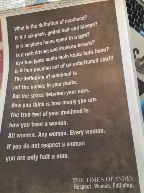 Manhood definition as per Times of #India
